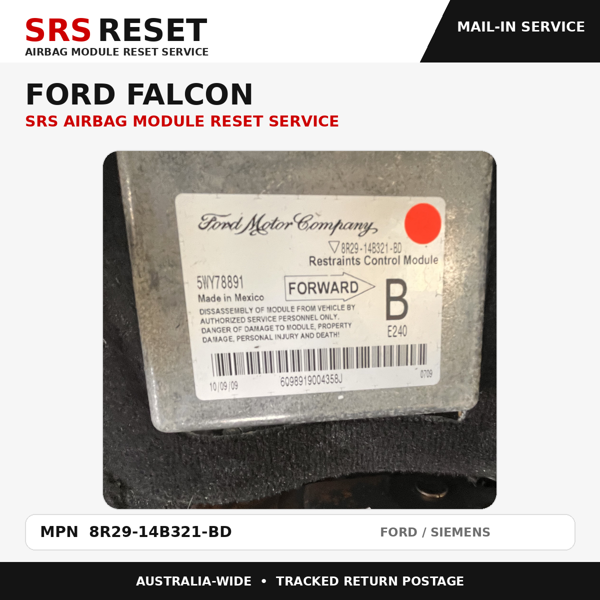 Ford Falcon airbag module 8R29-14B321-BD — main photo