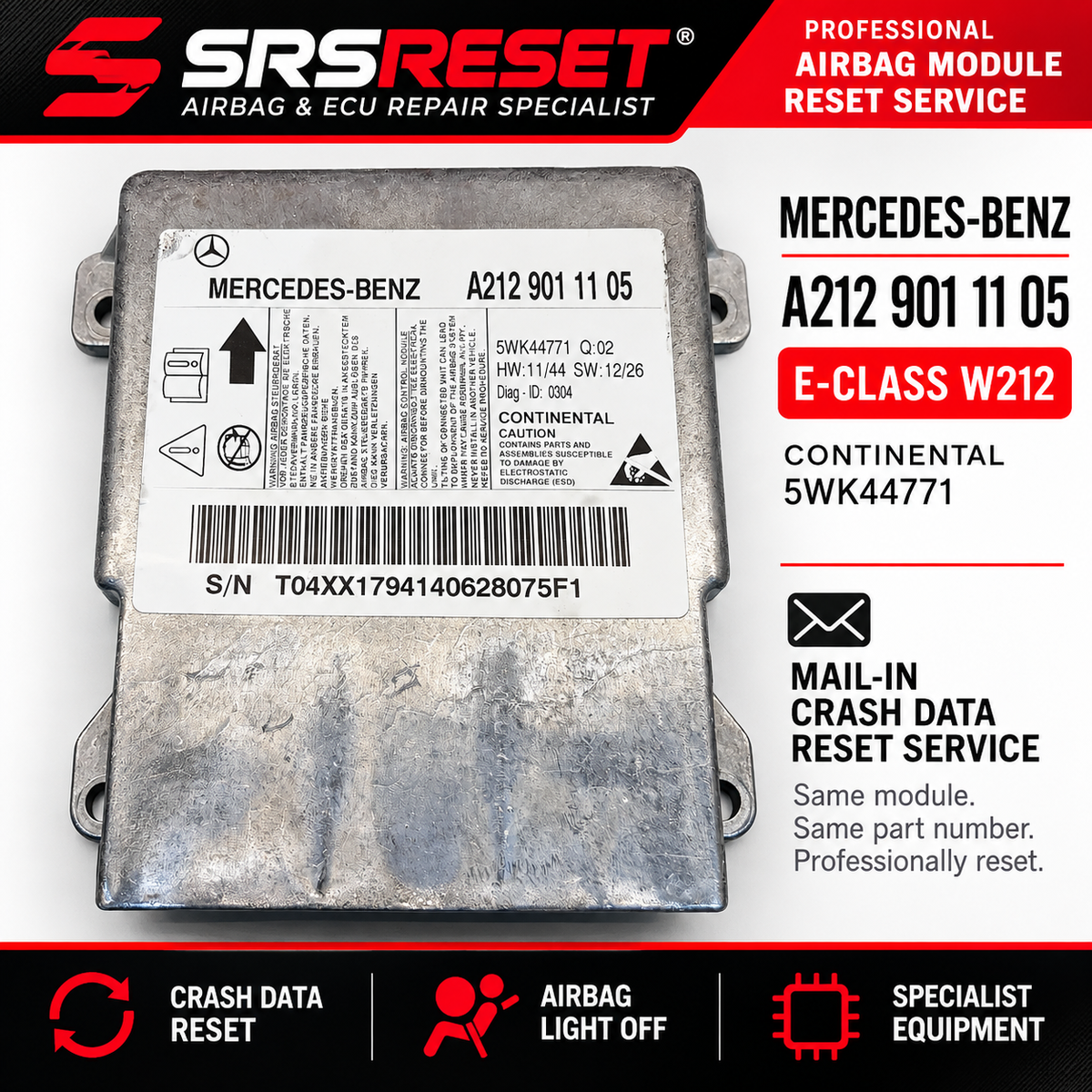Mercedes W212 airbag module A2129011105 — main photo