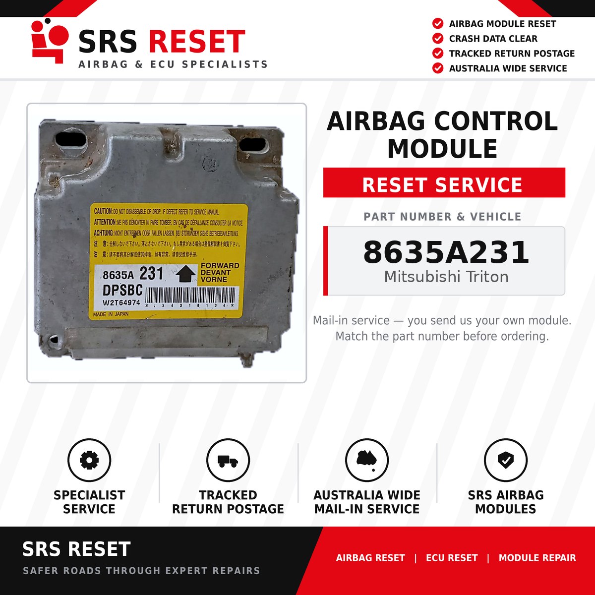 Mitsubishi Triton airbag module 8635A231 — main photo